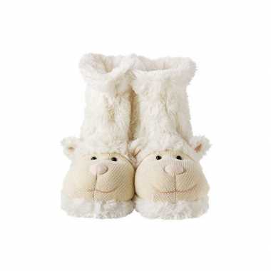 Pantoffel sokken wit lammetje