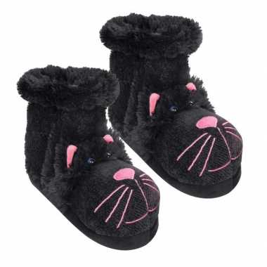 Pantoffel sokken zwarte kat