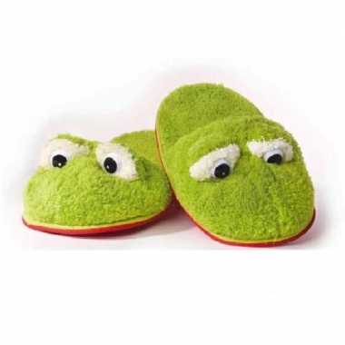 Pluche dieren sloffen/pantoffels kikker dames maat