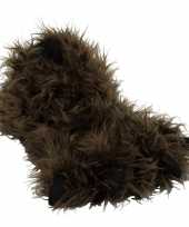 Bruine monsterpoten pantoffels kinderen