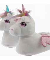 Dieren sloffen pantoffels eenhoorn wit blauw meisjes maat