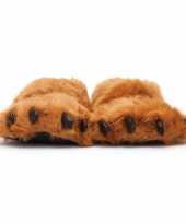 Dierenpoot pantoffels sloffen beer volwassenen bruin