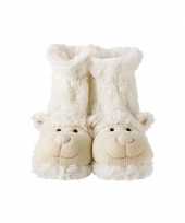 Pantoffel sokken wit lammetje