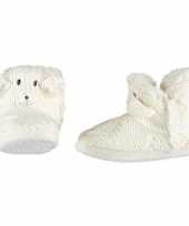 Witte sloffen pantoffels ijsbeertje meisjes